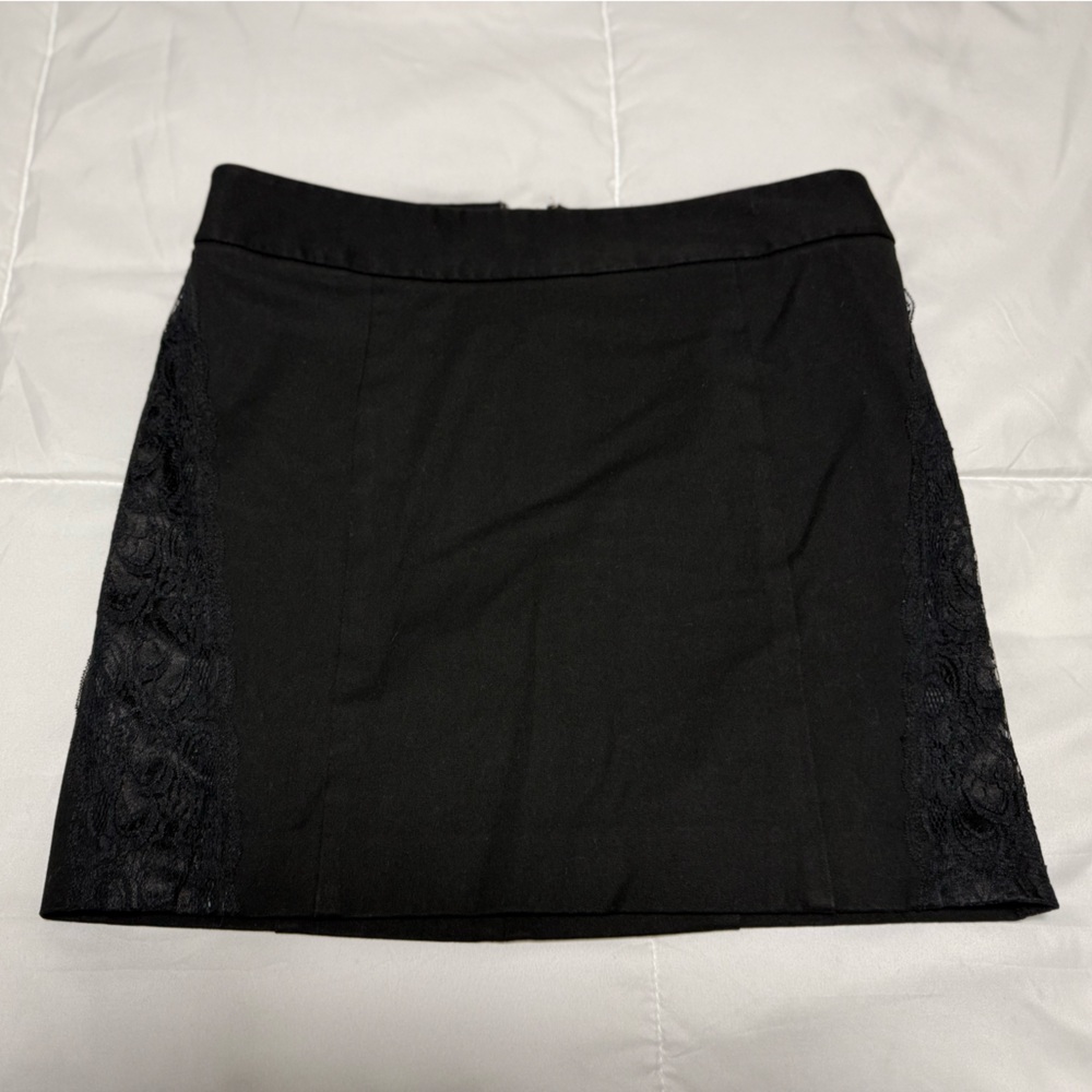 Express Black Mini Skirt with Lace Accents
